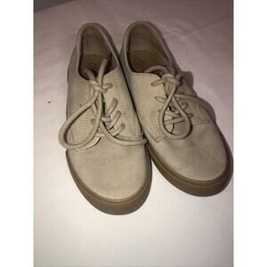 Cat & Jack Boys Sz 13 Evander‎ Lace Up Sneakers Shoes Tan Brown Faux Suede